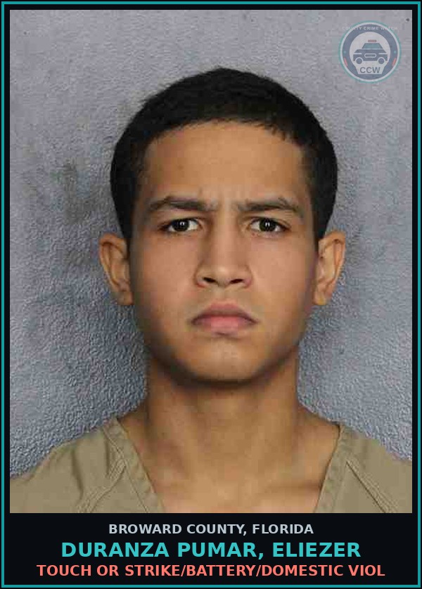 Booking mugshot of DURANZA PUMAR, ELIEZER in Broward County