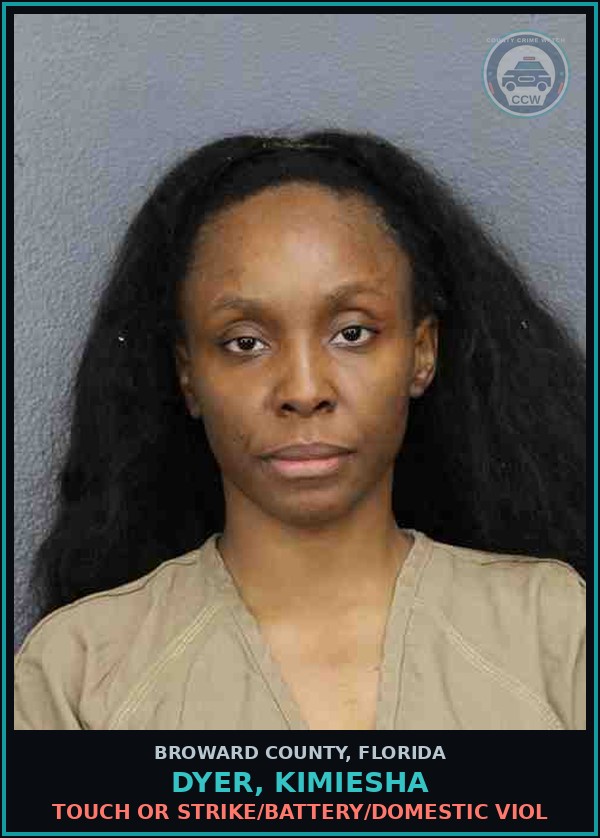 Booking mugshot of DYER, KIMIESHA in Broward County