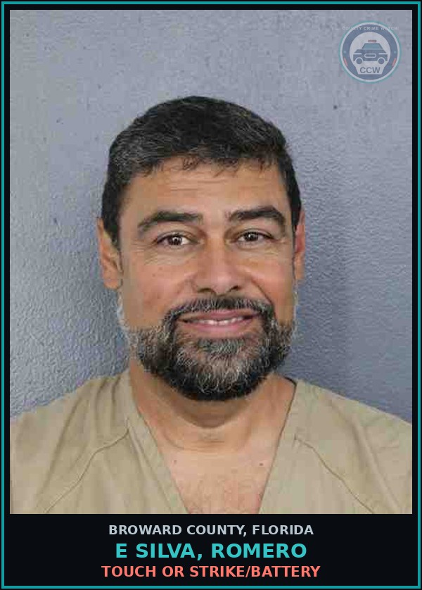 Booking mugshot of E SILVA, ROMERO in Broward County