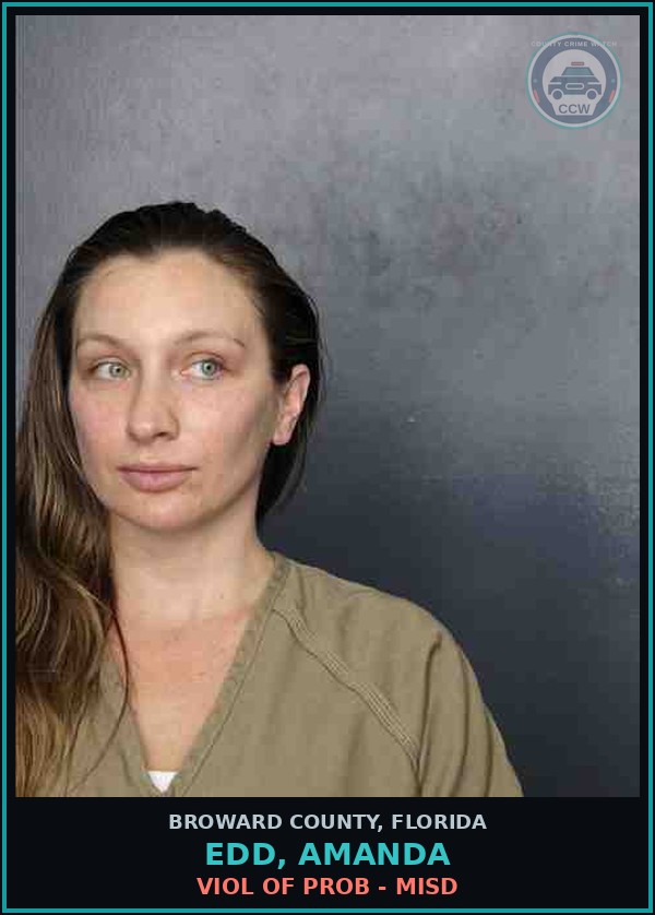 Booking mugshot of EDD, AMANDA in Broward County
