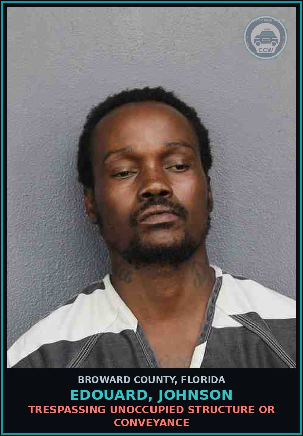 Booking mugshot of EDOUARD, JOHNSON in Broward County