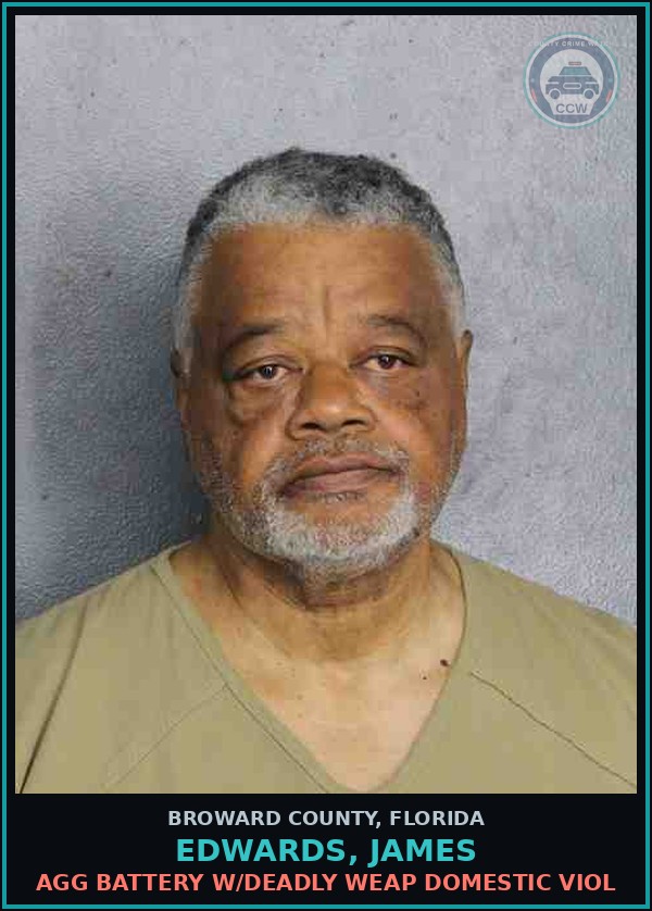 Booking mugshot of EDWARDS, JAMES in Broward County