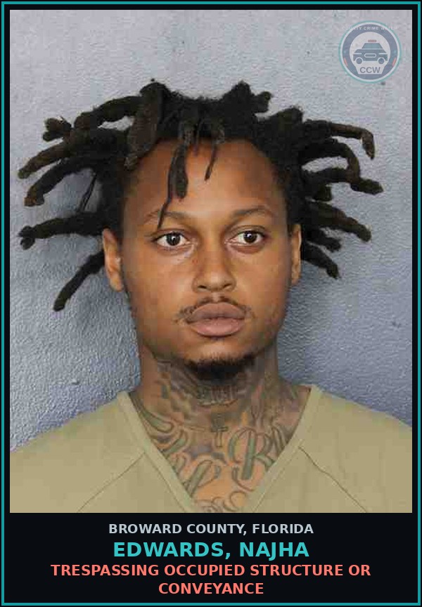 Booking mugshot of EDWARDS, NAJHA in Broward County