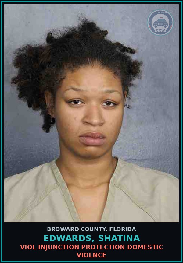 Booking mugshot of EDWARDS, SHATINA in Broward County