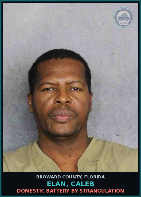Booking mugshot of ELAN, CALEB in Broward County