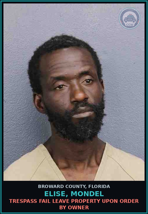 Booking mugshot of ELISE, MONDEL in Broward County