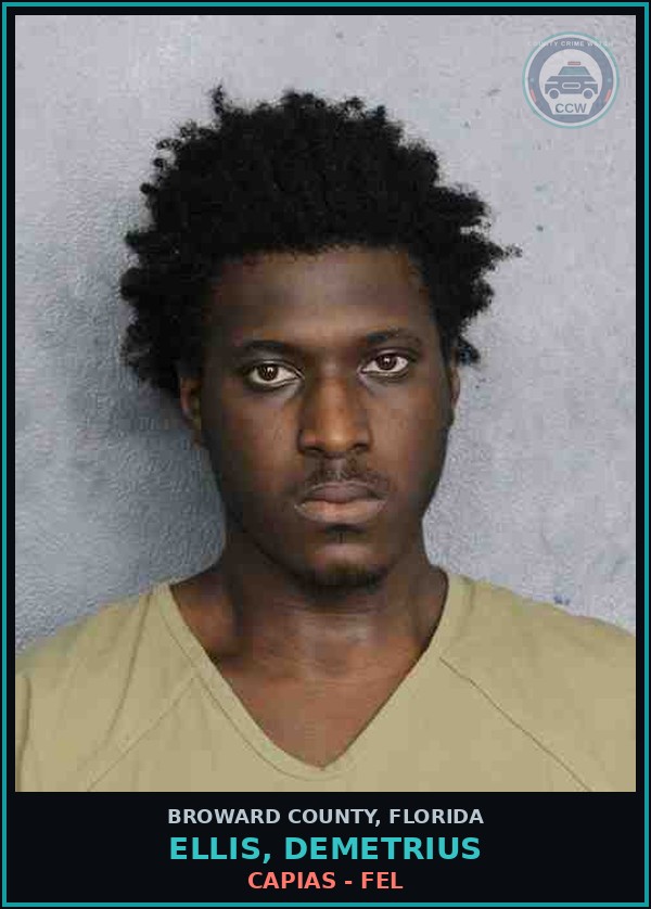 Booking mugshot of ELLIS, DEMETRIUS in Broward County