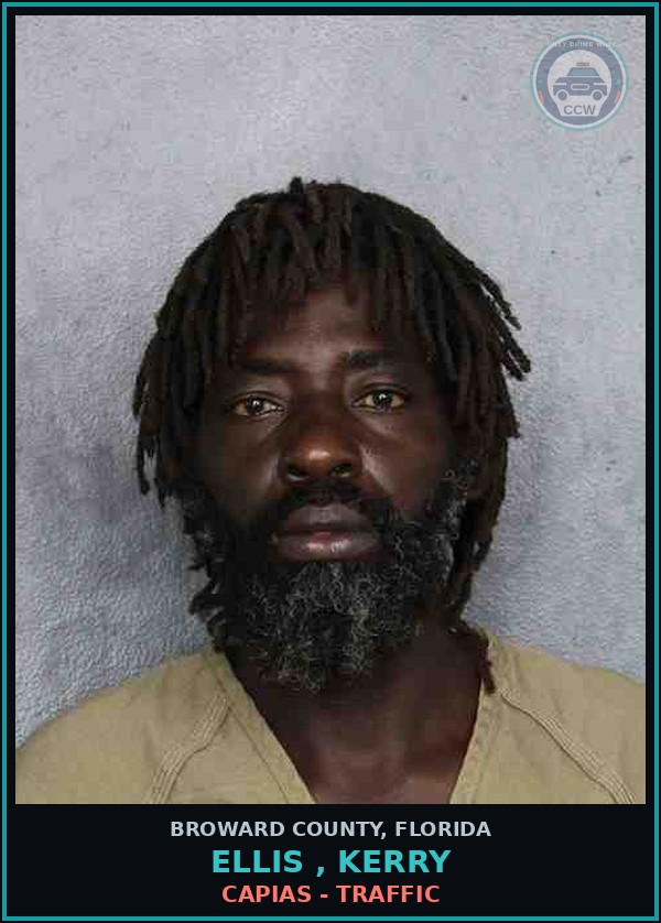 Booking mugshot of ELLIS , KERRY in Broward County