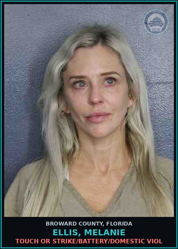 Booking mugshot of ELLIS, MELANIE in Broward County