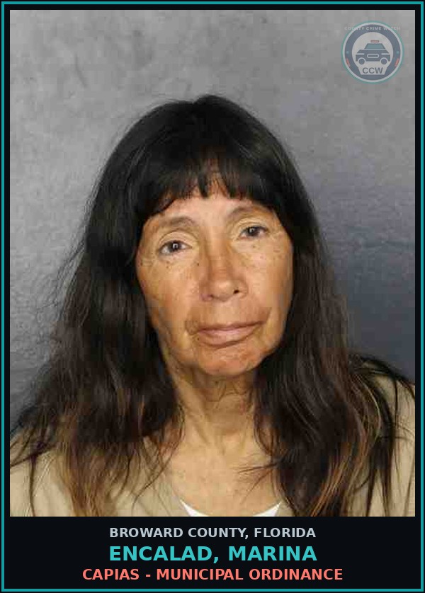 Booking mugshot of ENCALAD, MARINA in Broward County