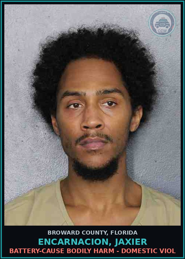 Booking mugshot of ENCARNACION, JAXIER in Broward County