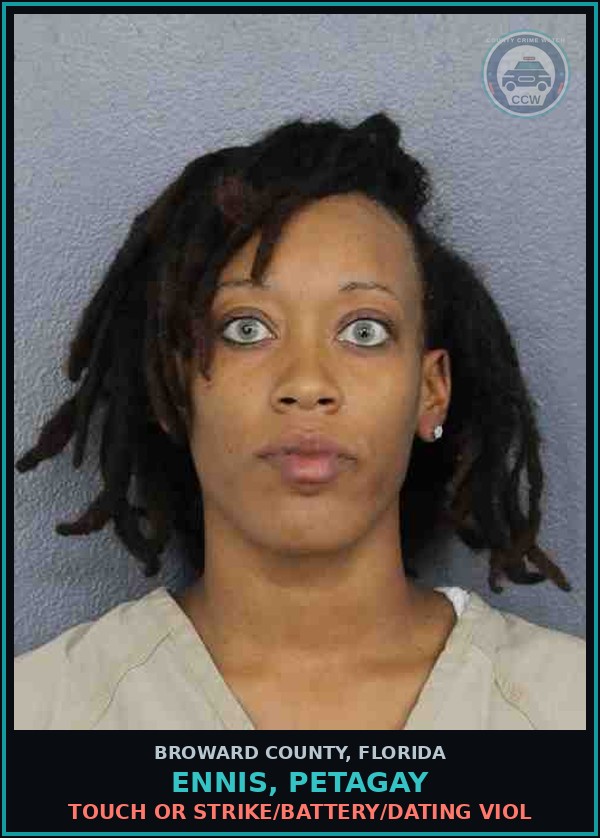 Booking mugshot of ENNIS, PETAGAY in Broward County