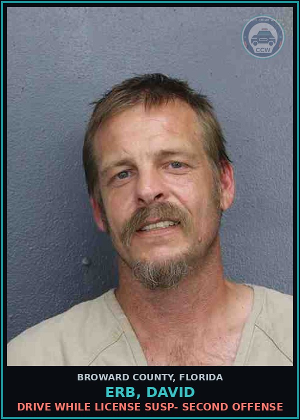 Booking mugshot of ERB, DAVID in Broward County