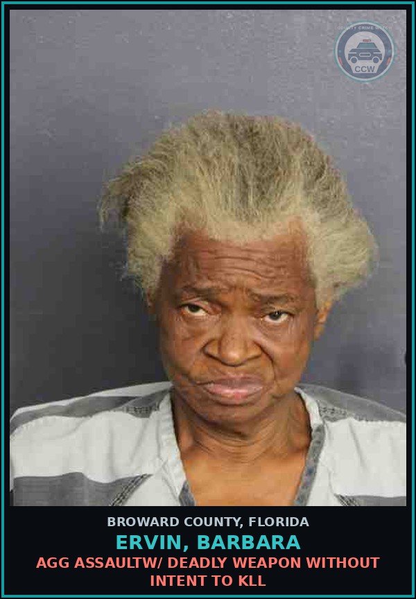 Booking mugshot of ERVIN, BARBARA in Broward County