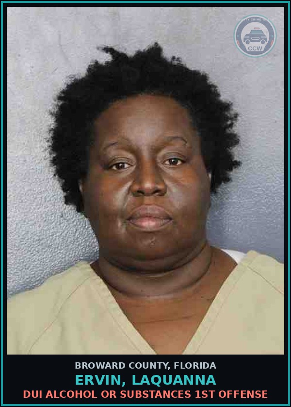 Booking mugshot of ERVIN, LAQUANNA in Broward County