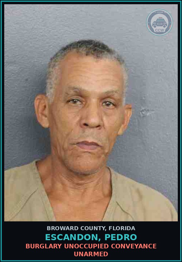 Booking mugshot of ESCANDON, PEDRO in Broward County