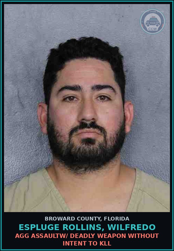 Booking mugshot of ESPLUGE ROLLINS, WILFREDO in Broward County