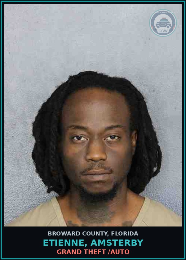 Booking mugshot of ETIENNE, AMSTERBY in Broward County