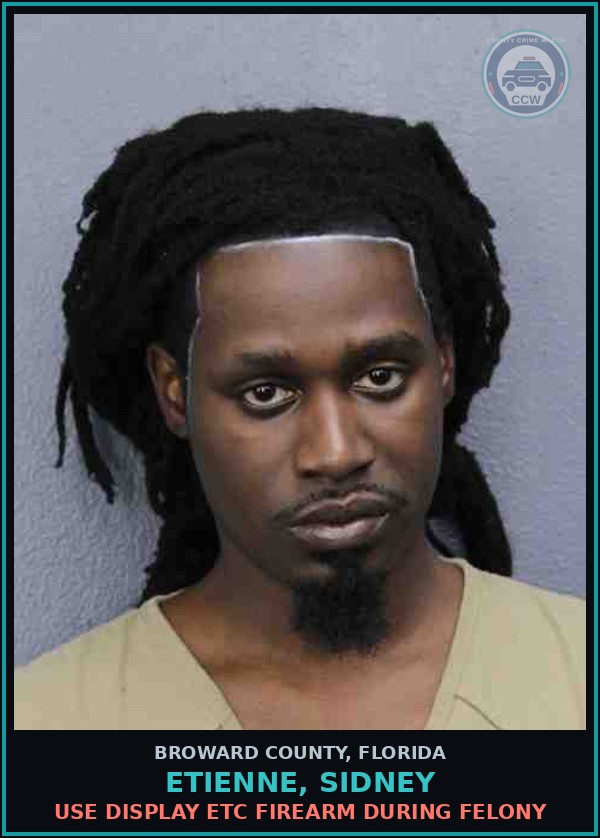 Booking mugshot of ETIENNE, SIDNEY in Broward County