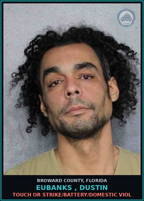 Booking mugshot of EUBANKS , DUSTIN in Broward County