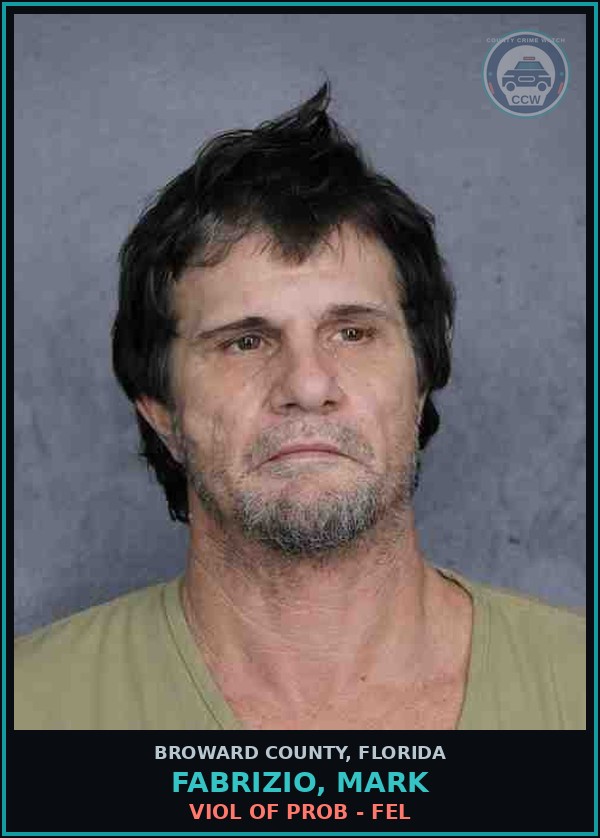 Booking mugshot of FABRIZIO, MARK in Broward County