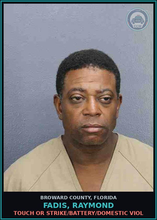 Booking mugshot of FADIS, RAYMOND in Broward County
