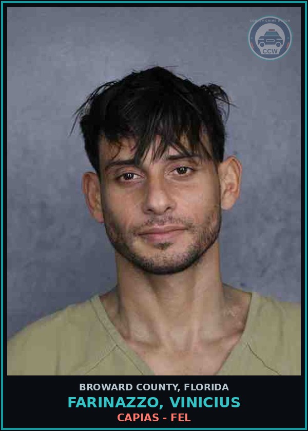 Booking mugshot of FARINAZZO, VINICIUS in Broward County