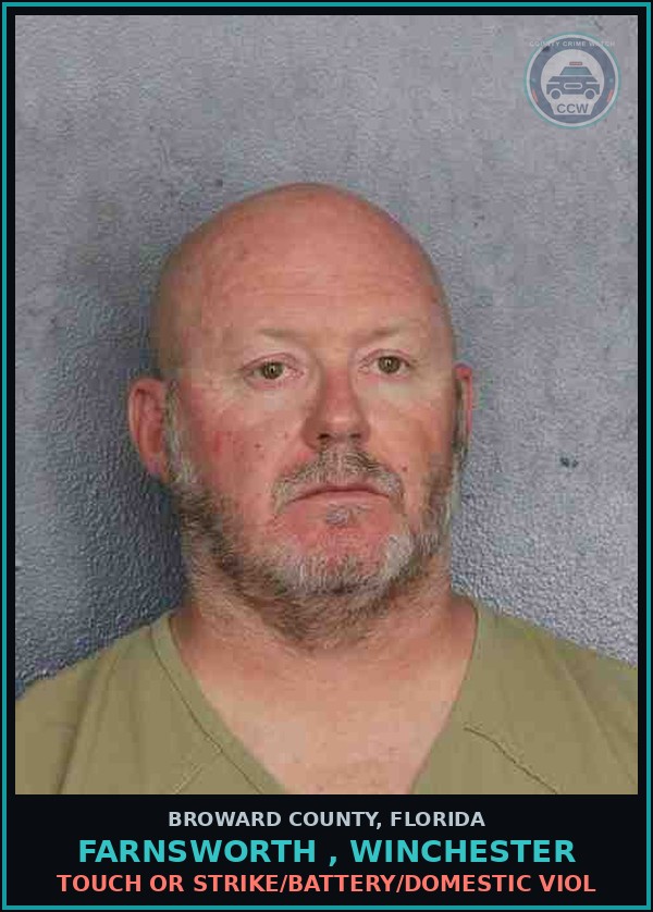 Booking mugshot of FARNSWORTH , WINCHESTER in Broward County