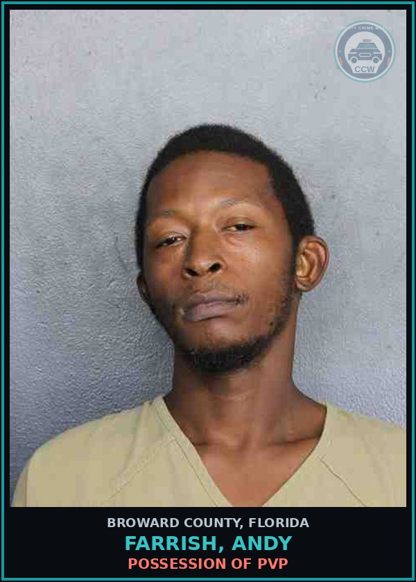 Booking mugshot of FARRISH, ANDY in Broward County