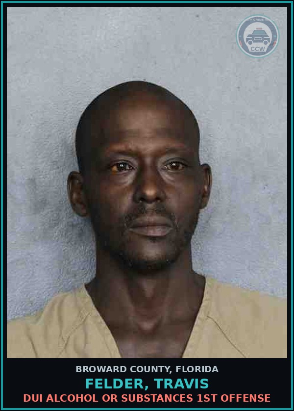 Booking mugshot of FELDER, TRAVIS in Broward County