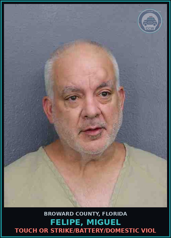 Booking mugshot of FELIPE, MIGUEL in Broward County