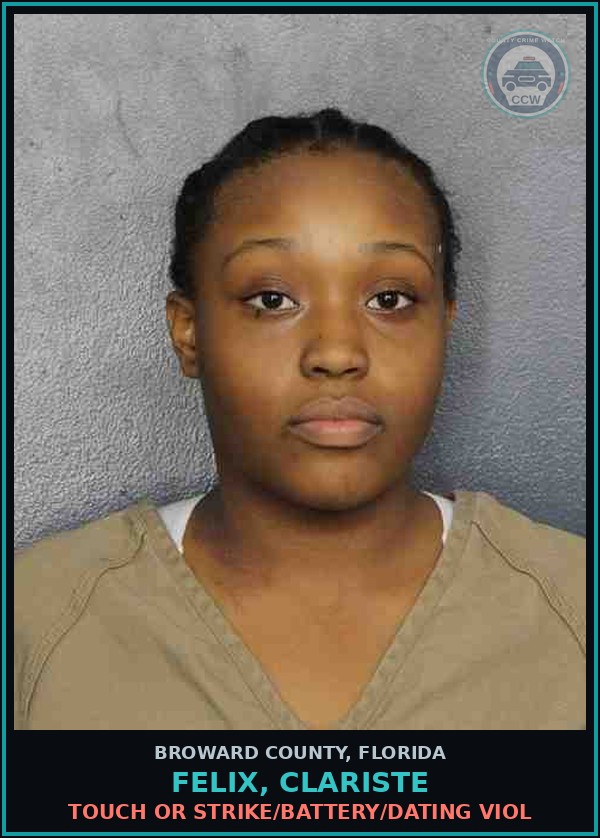 Booking mugshot of FELIX, CLARISTE in Broward County