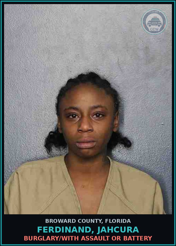 Booking mugshot of FERDINAND, JAHCURA in Broward County