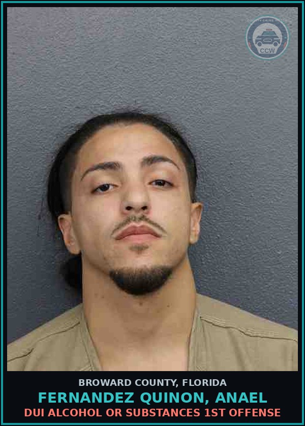 Booking mugshot of FERNANDEZ QUINON, ANAEL in Broward County