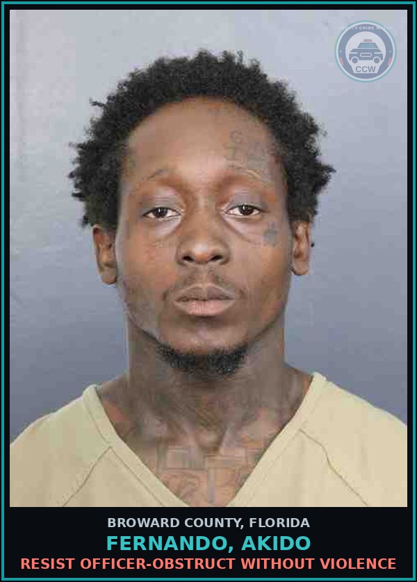 Booking mugshot of FERNANDO, AKIDO in Broward County