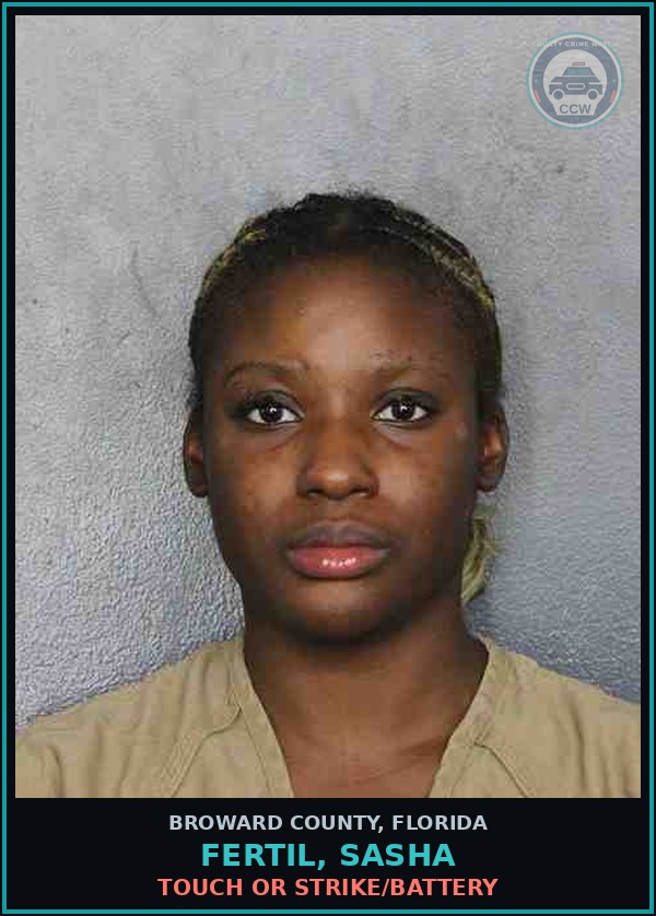 Booking mugshot of FERTIL, SASHA in Broward County
