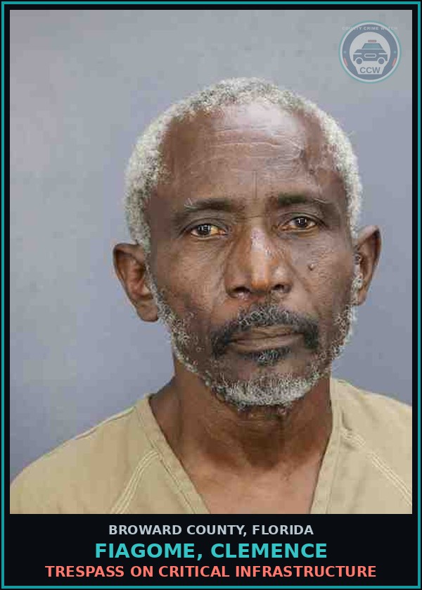 Booking mugshot of FIAGOME, CLEMENCE in Broward County