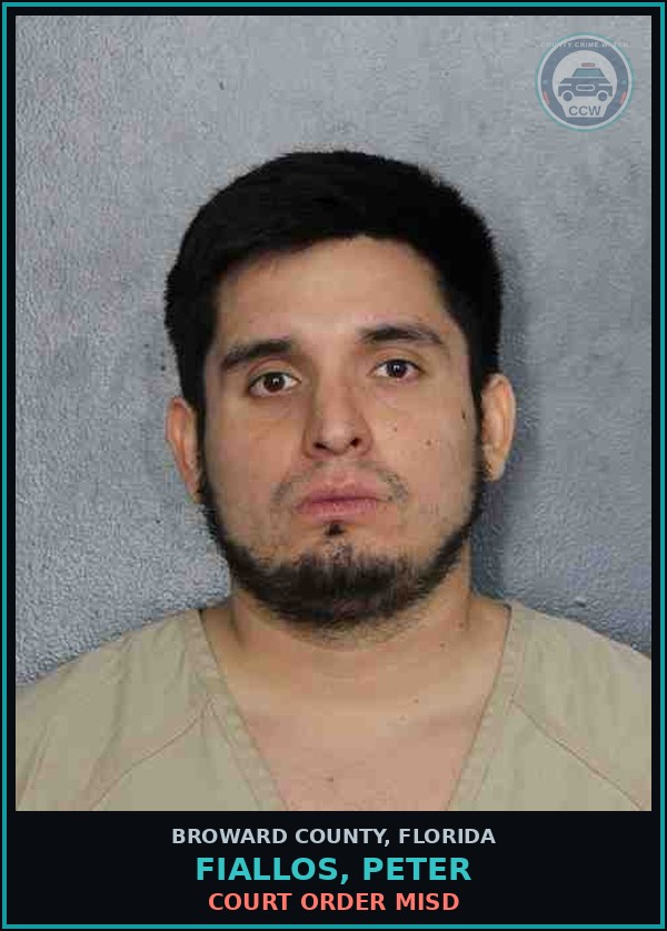 Booking mugshot of FIALLOS, PETER in Broward County