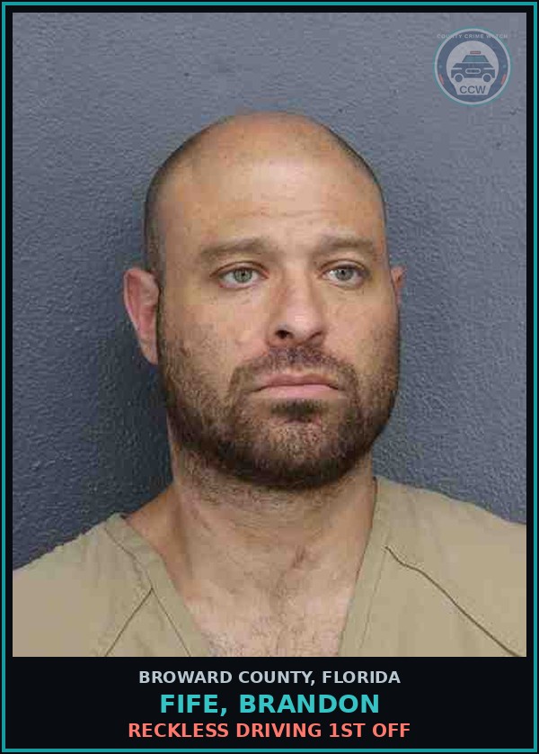 Booking mugshot of FIFE, BRANDON in Broward County