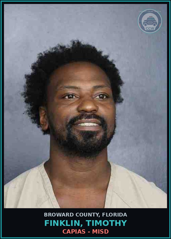 Booking mugshot of FINKLIN, TIMOTHY in Broward County