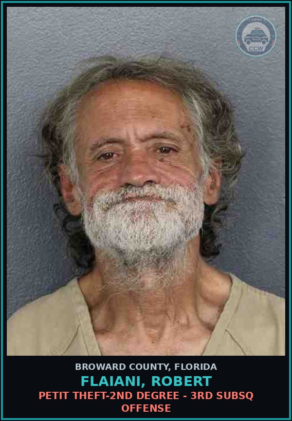 Booking mugshot of FLAIANI, ROBERT in Broward County