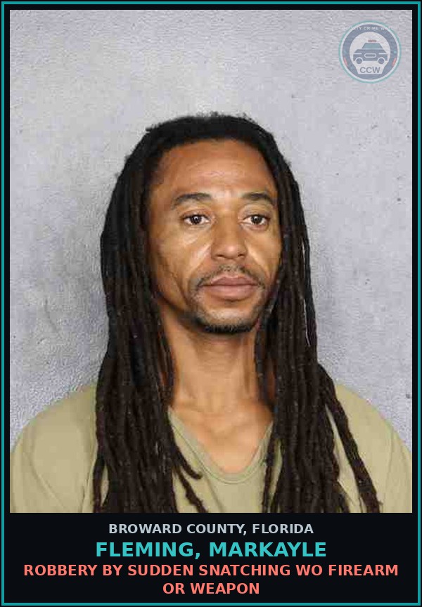 Booking mugshot of FLEMING, MARKAYLE in Broward County