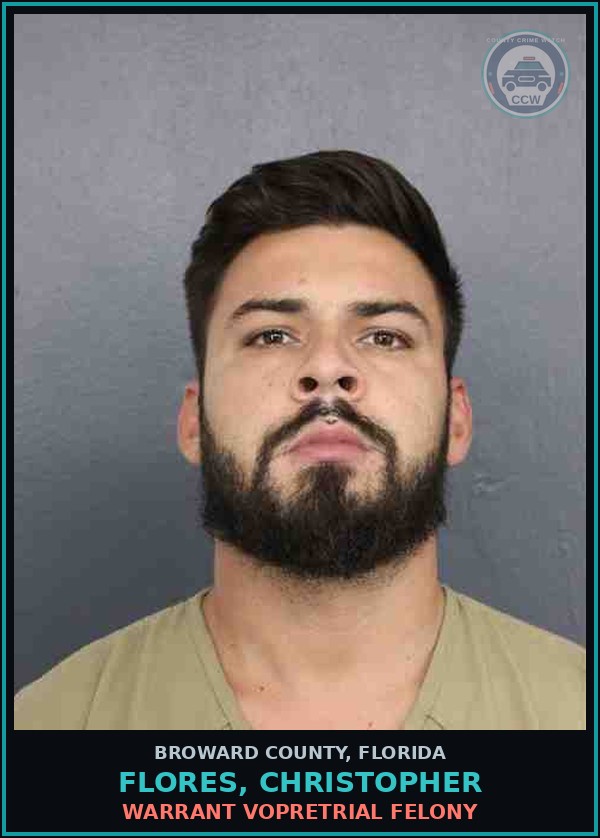 Booking mugshot of FLORES, CHRISTOPHER in Broward County