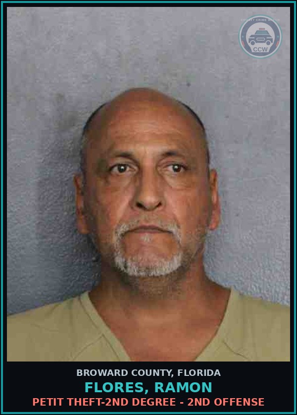 Booking mugshot of FLORES, RAMON in Broward County