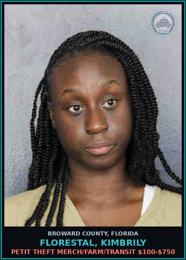 Booking mugshot of FLORESTAL, KIMBRILY in Broward County
