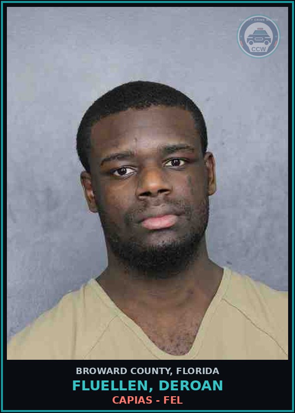 Booking mugshot of FLUELLEN, DEROAN in Broward County