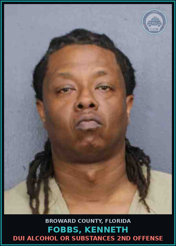 Booking mugshot of FOBBS, KENNETH in Broward County