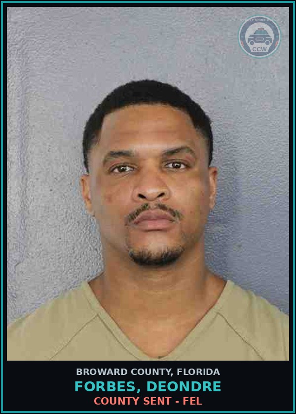 Booking mugshot of FORBES, DEONDRE in Broward County