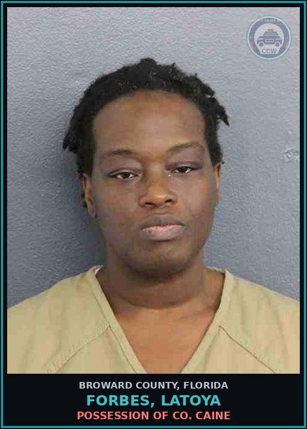 Booking mugshot of FORBES, LATOYA in Broward County