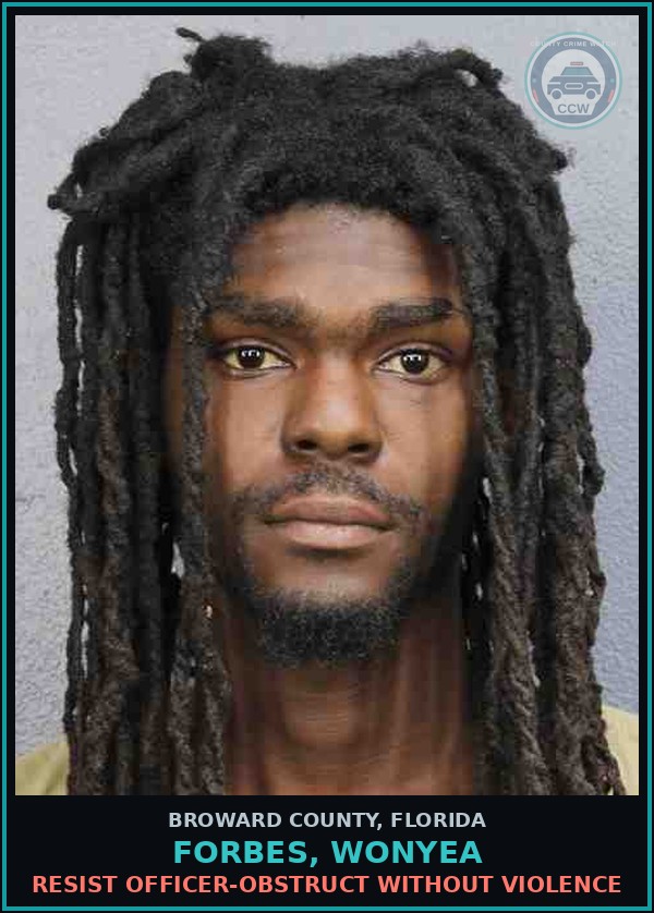 Booking mugshot of FORBES, WONYEA in Broward County